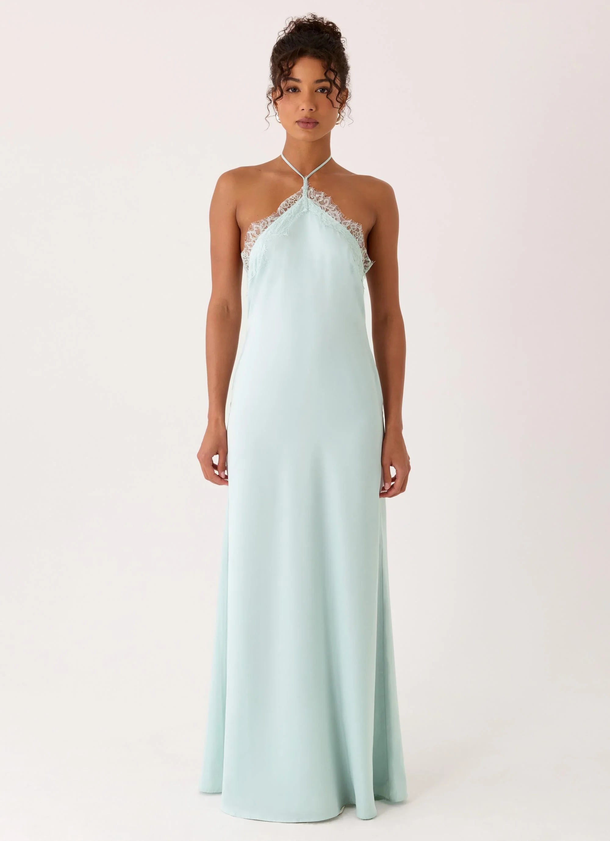 Samaria Halter Maxi Dress - Aqua