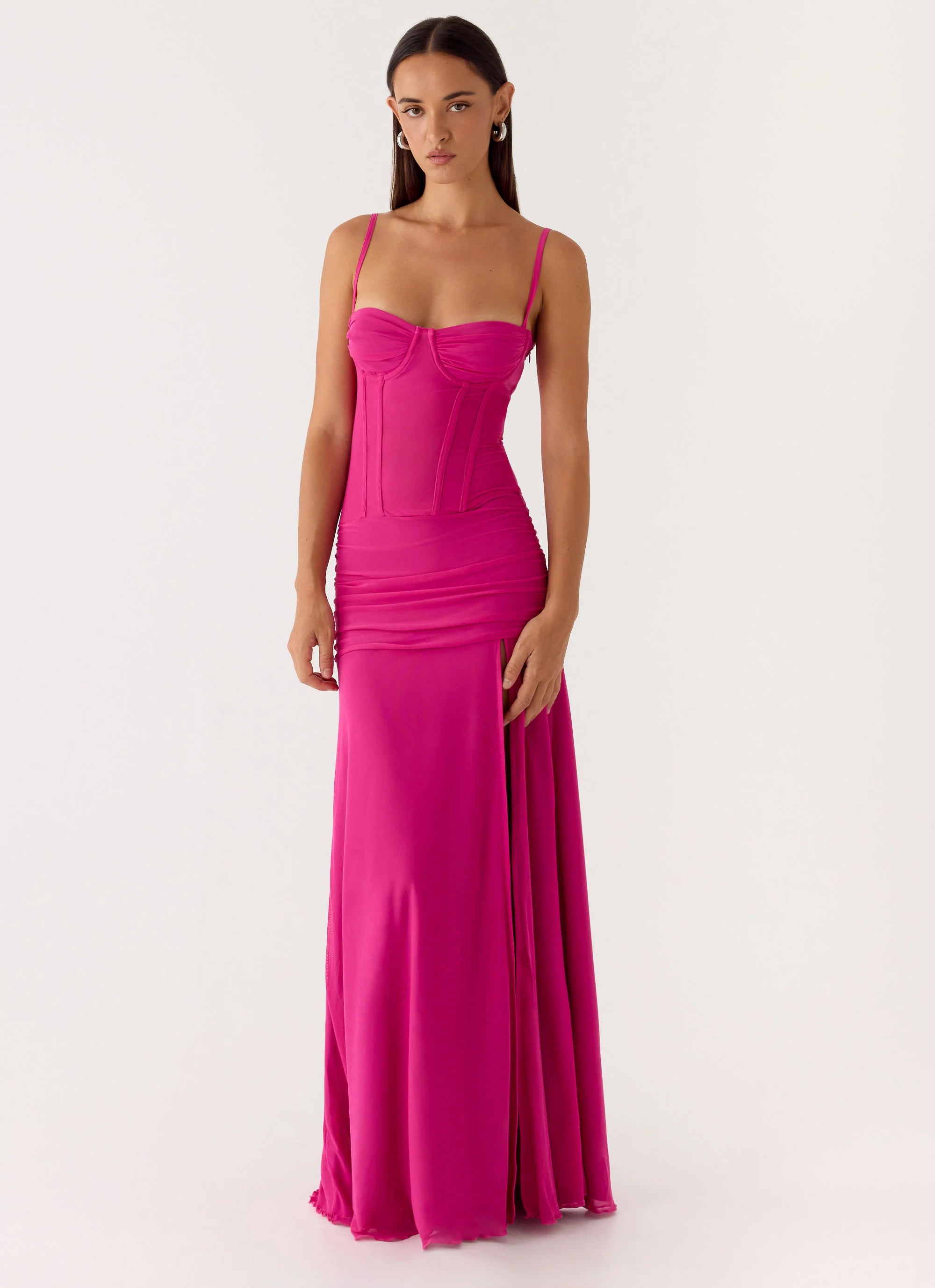 Viene Corset Maxi Dress - Fuchsia