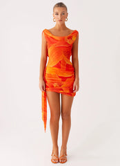 Good Fortune Mini Dress - Serene Orange
