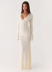 Astoria Long Sleeve Maxi Dress - Ivory