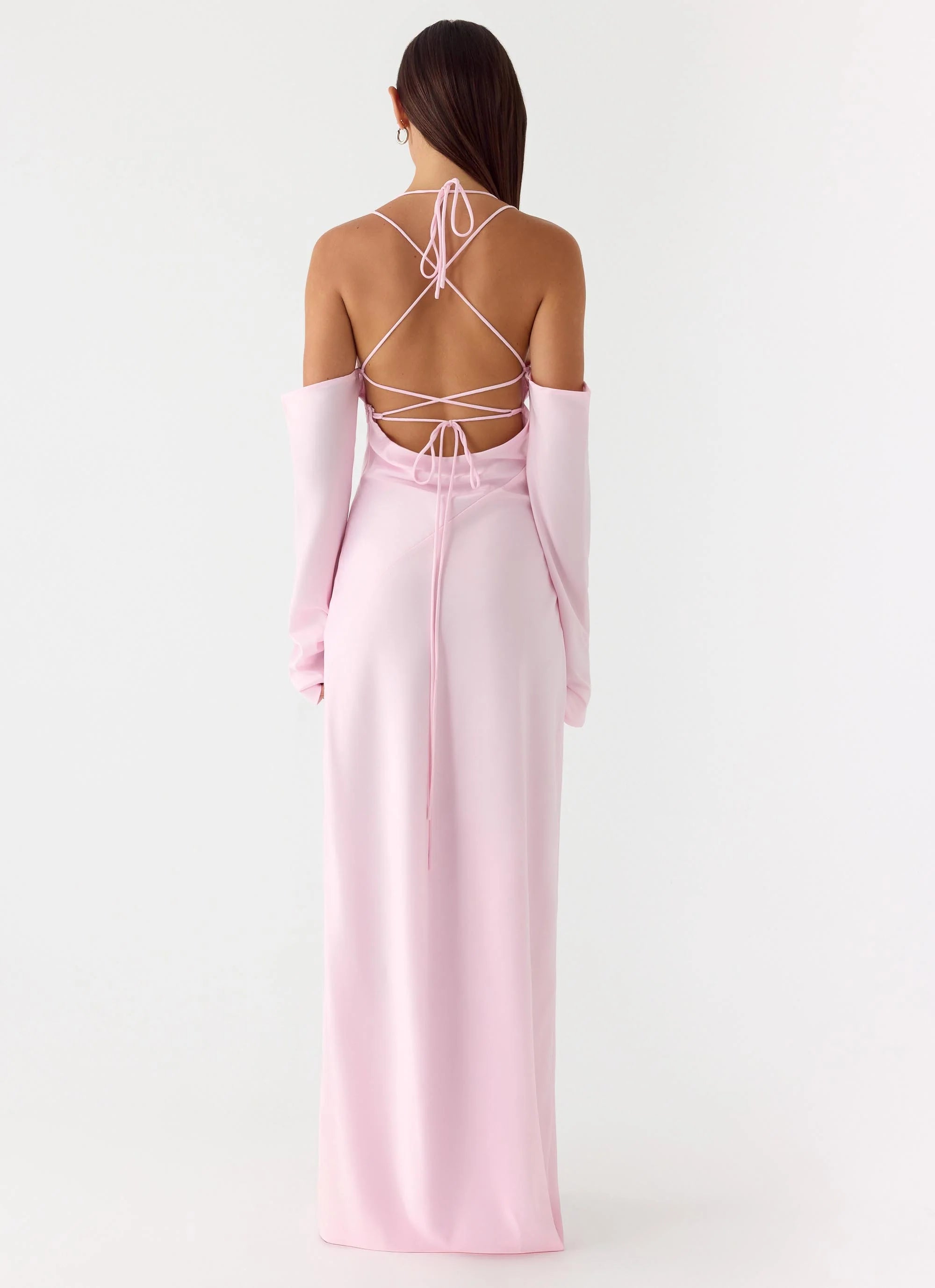 Breathe Me Long Sleeve Maxi Dress - Baby Pink