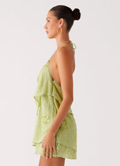 On The Go Beaded Mini Dress - Mint