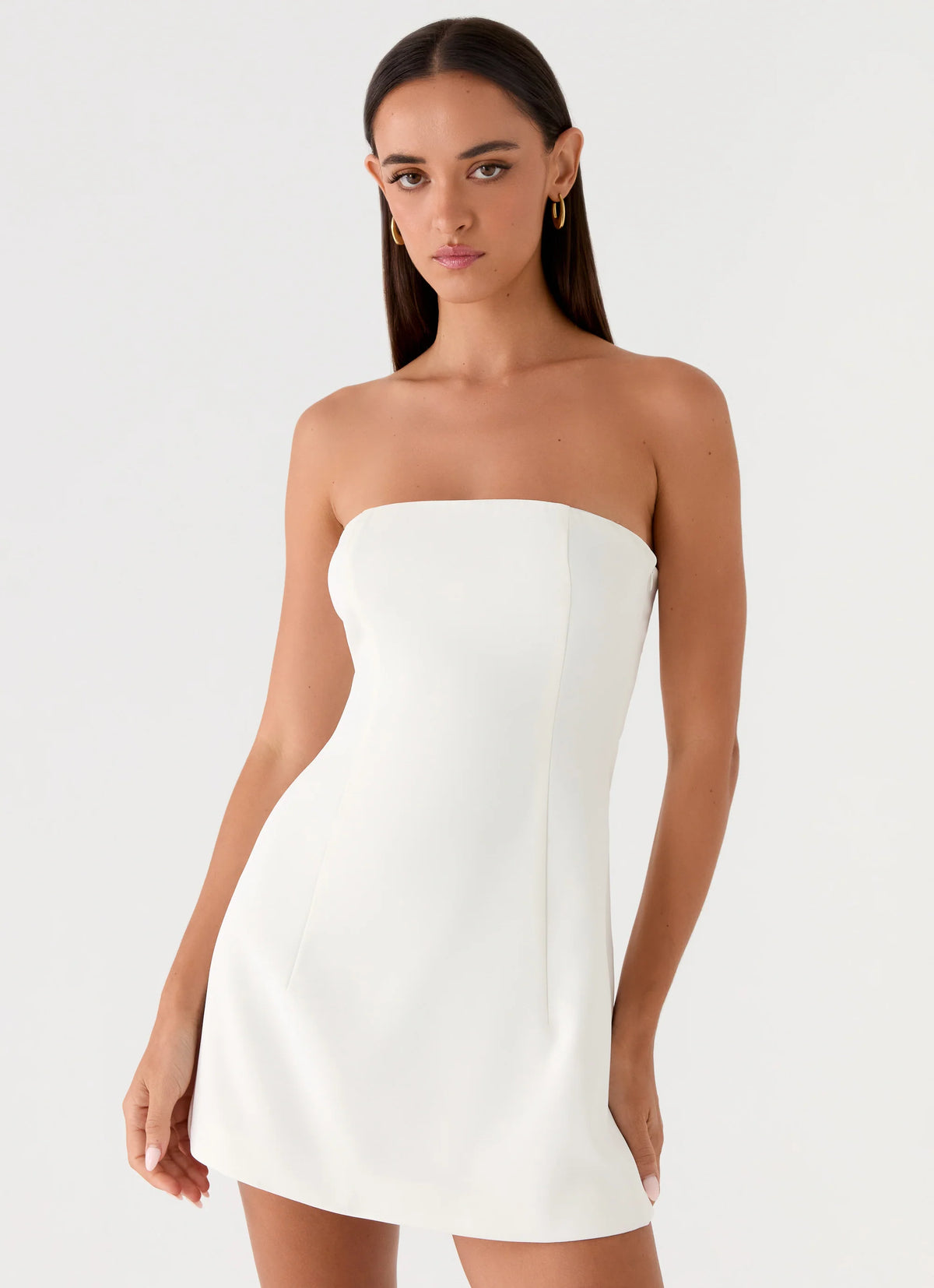 Della Strapless Mini Dress - White