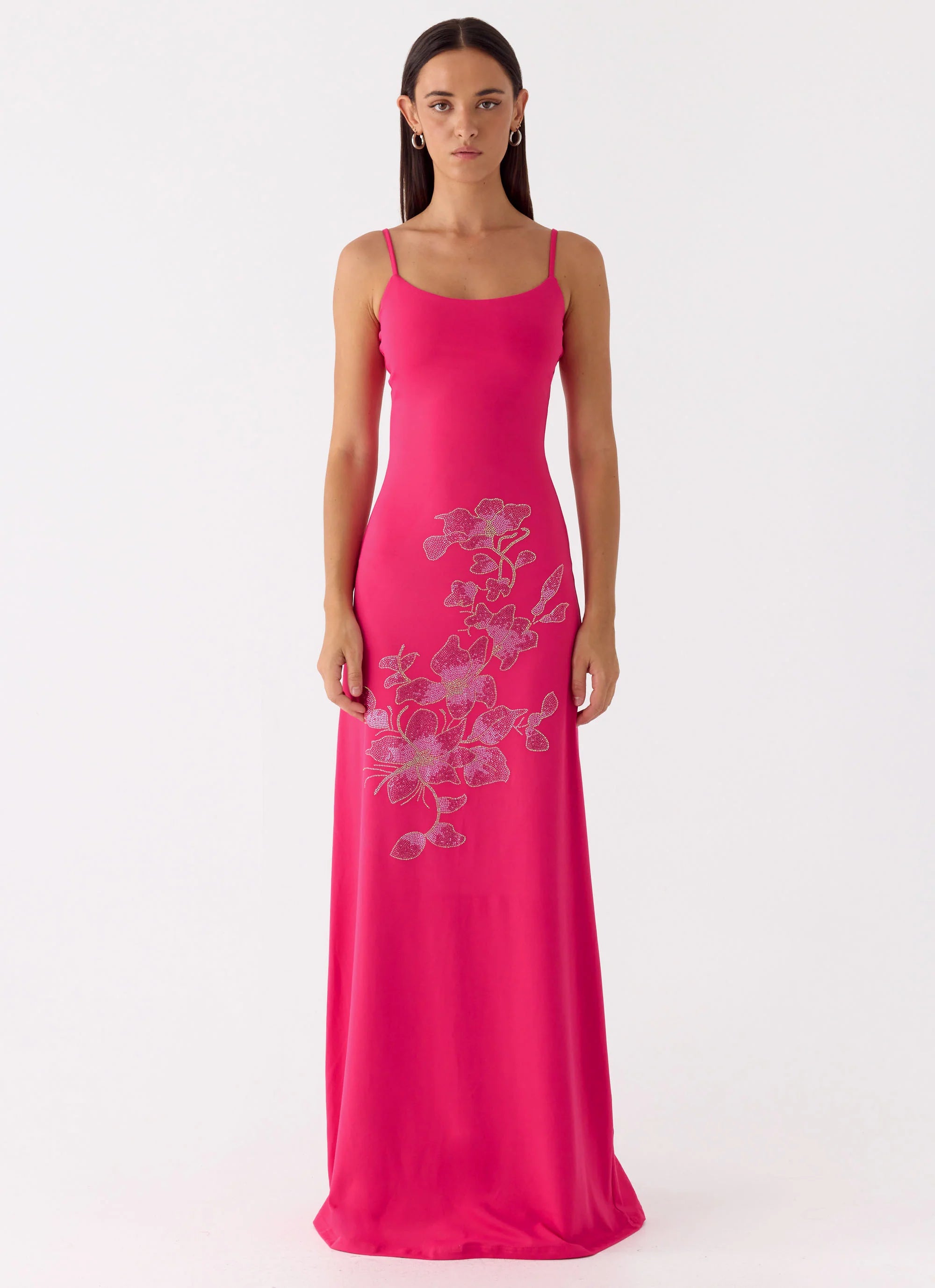 Carmine Embellished Maxi Dress - Fuchsia