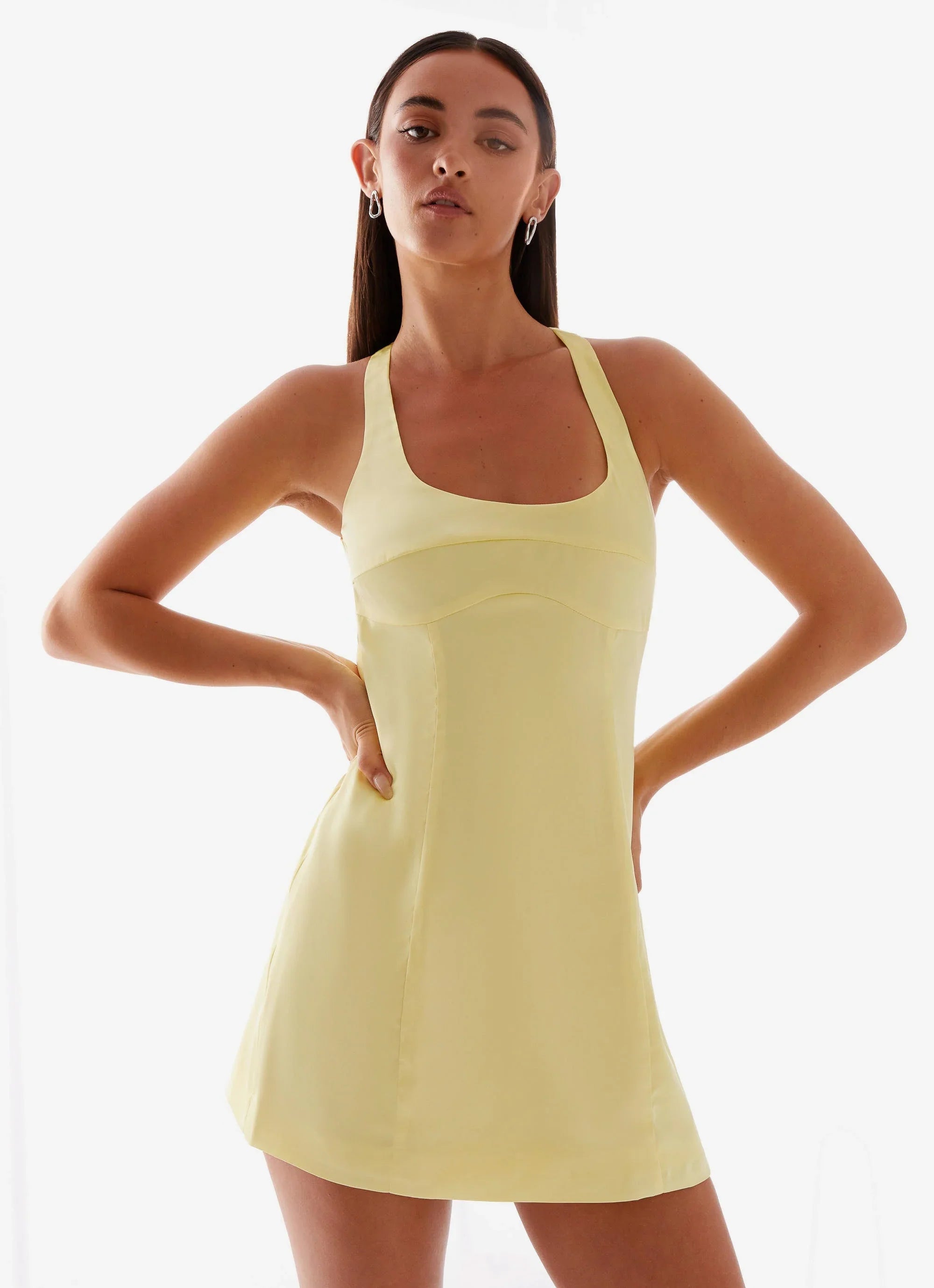 Freefall Satin Mini Dress - Yellow