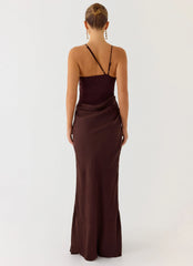 Pristin Cupro Maxi Dress - Cool Chocolate