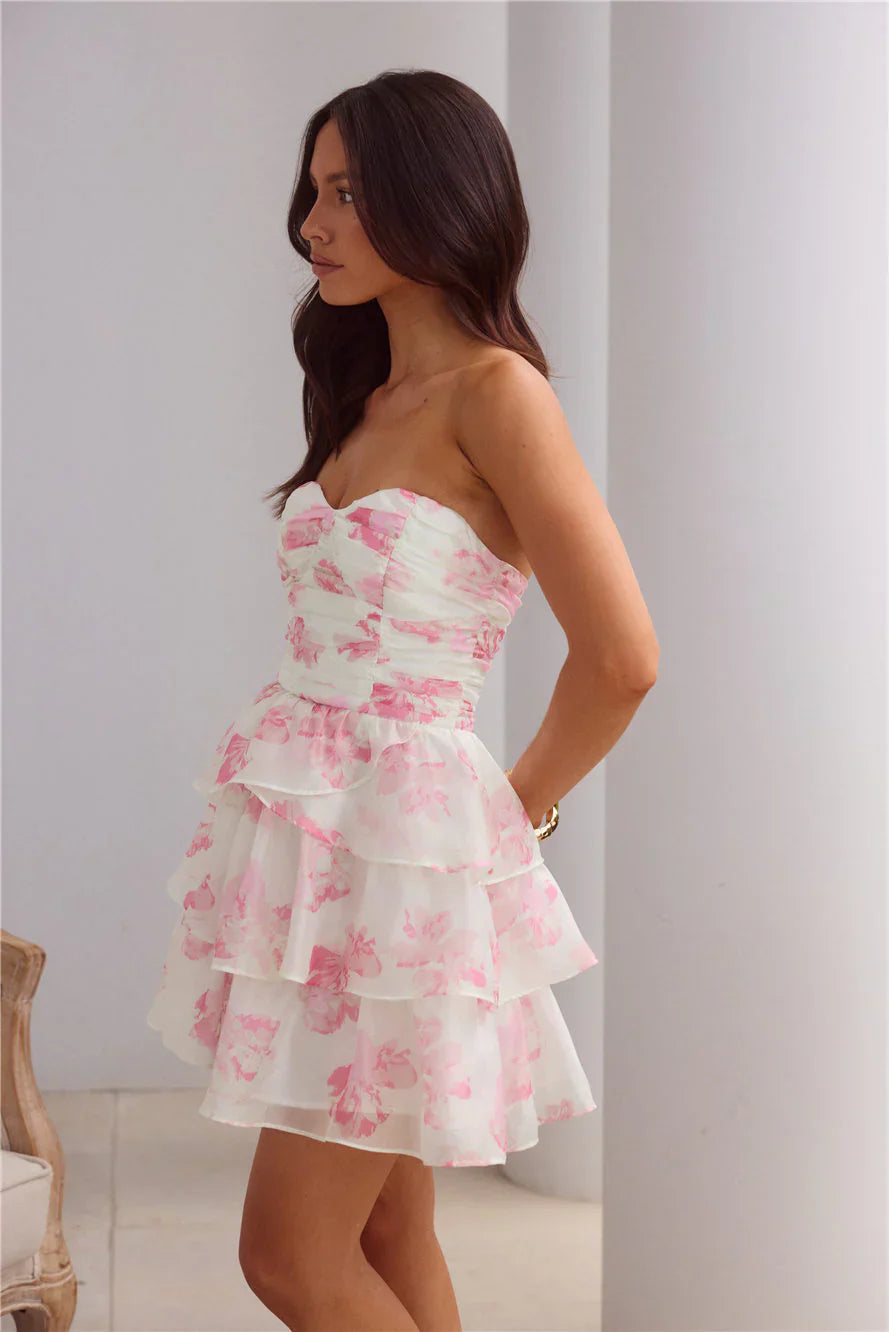 Sunlit Serendipity Strapless Mini Dress Floral