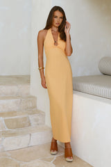 Dreamy Silhouette Halter Maxi Dress Sorbet
