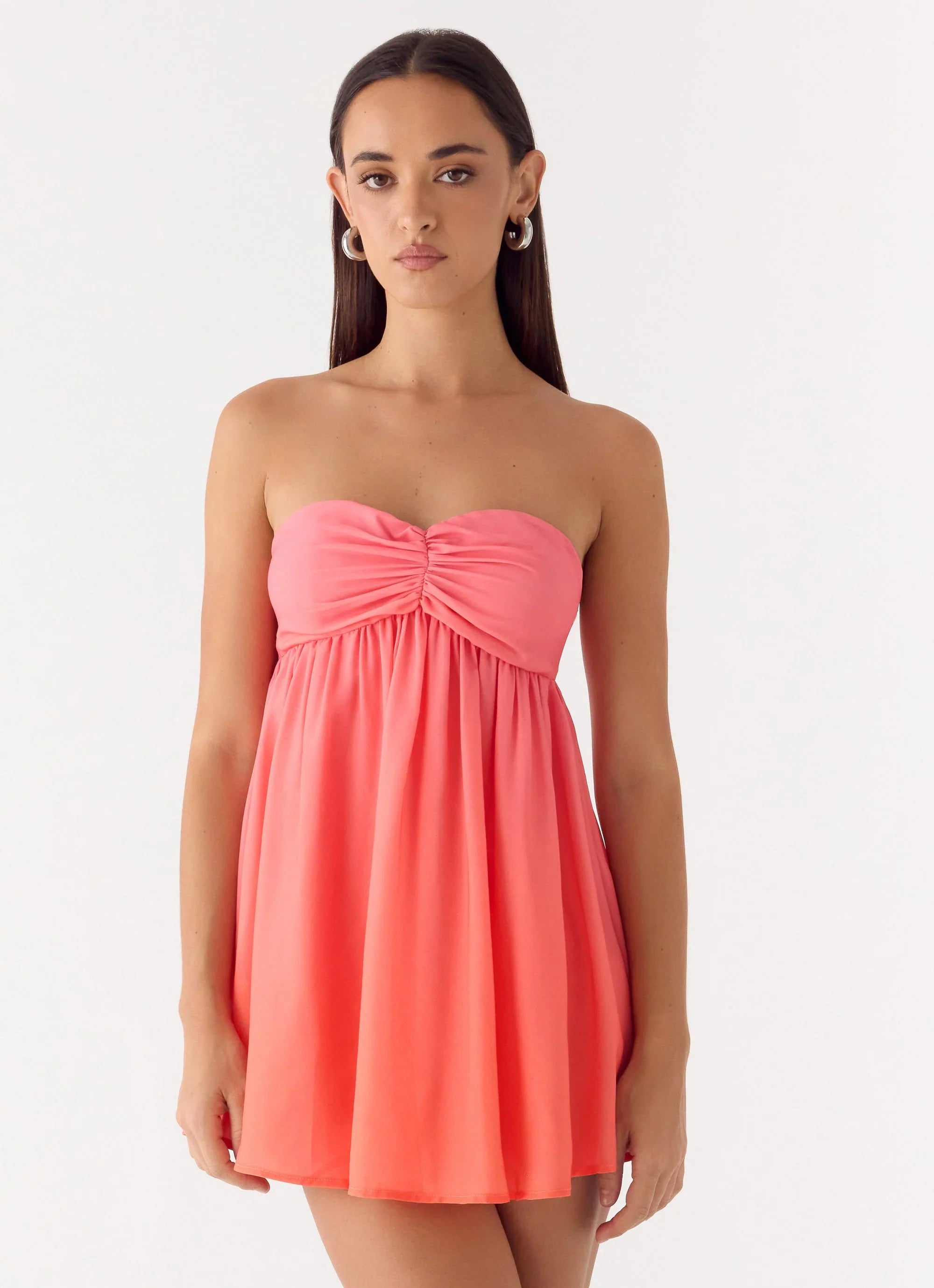 Elevare Strapless Mini Dress - Sunset Ombre