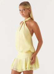 Beginning Mini Dress - Butter Yellow