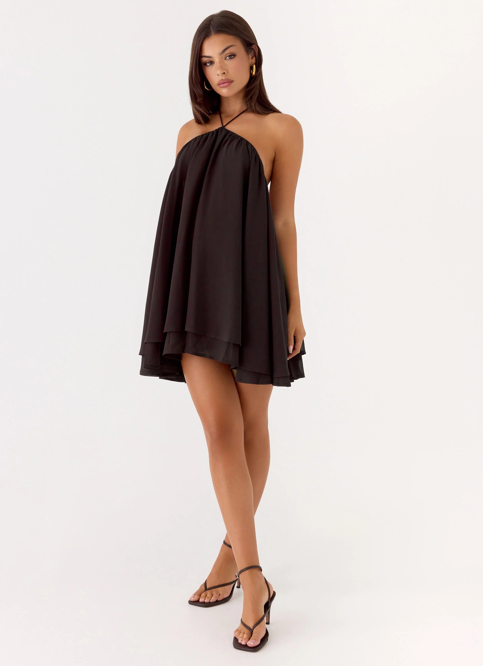 Alicelle Halter Mini Dress - Chocolate