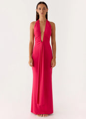 Emiliana Maxi Dress - Red Magenta