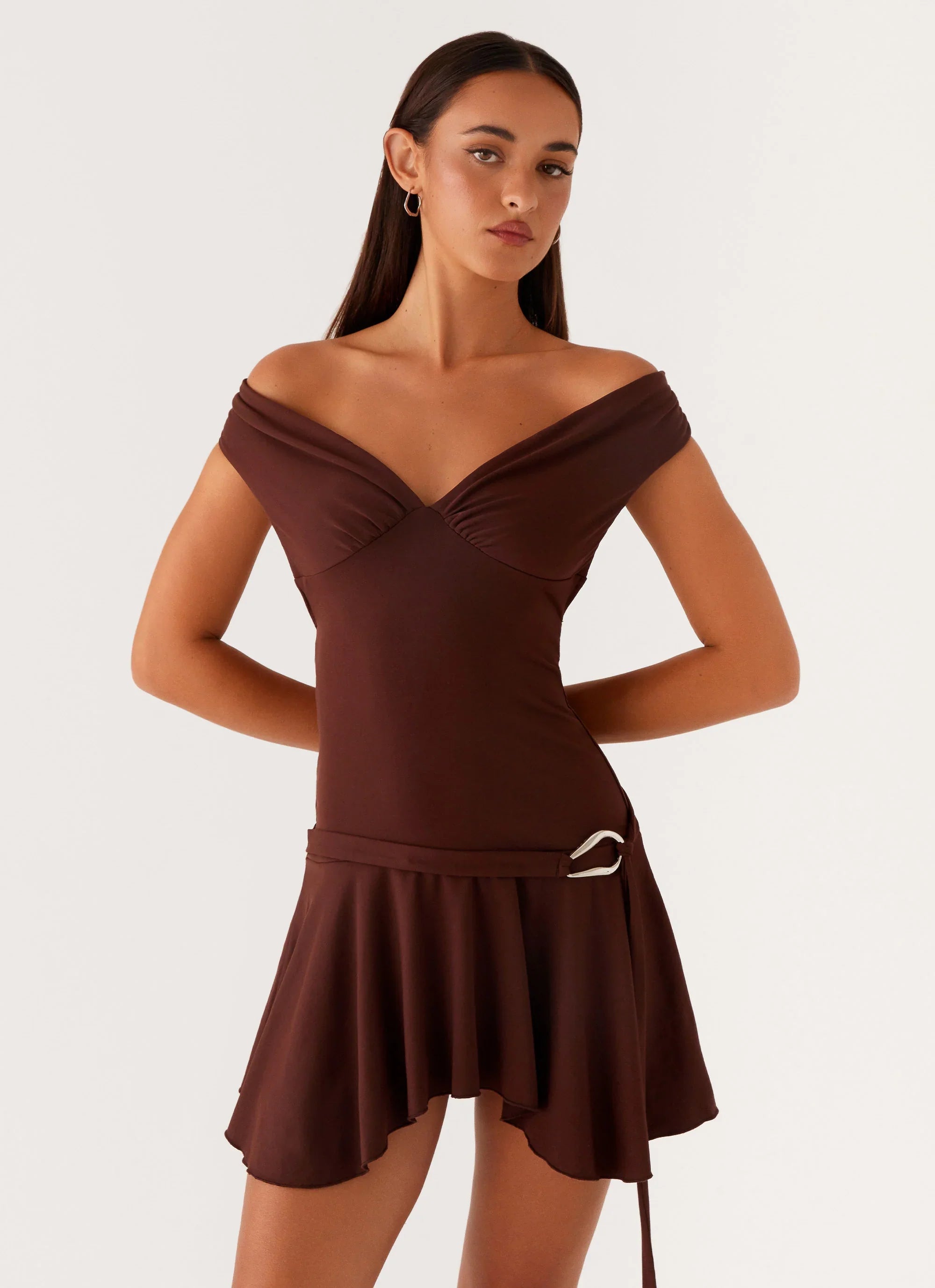 Saffira Mini Dress - Chocolate