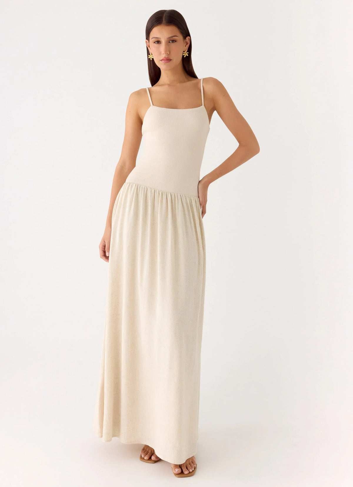 Ali Linen Maxi Dress - Oatmeal