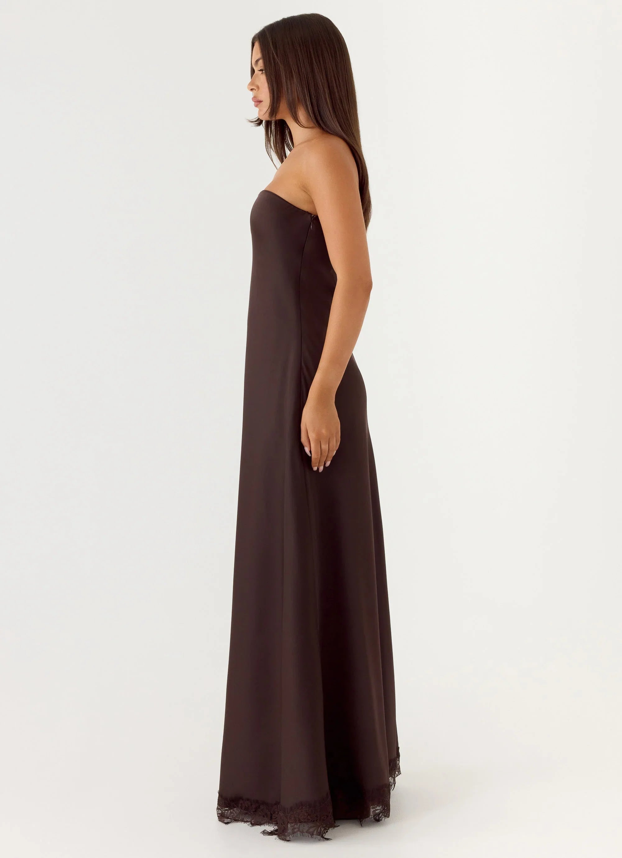 Kayleigh Strapless Maxi Dress - Chocolate Torte