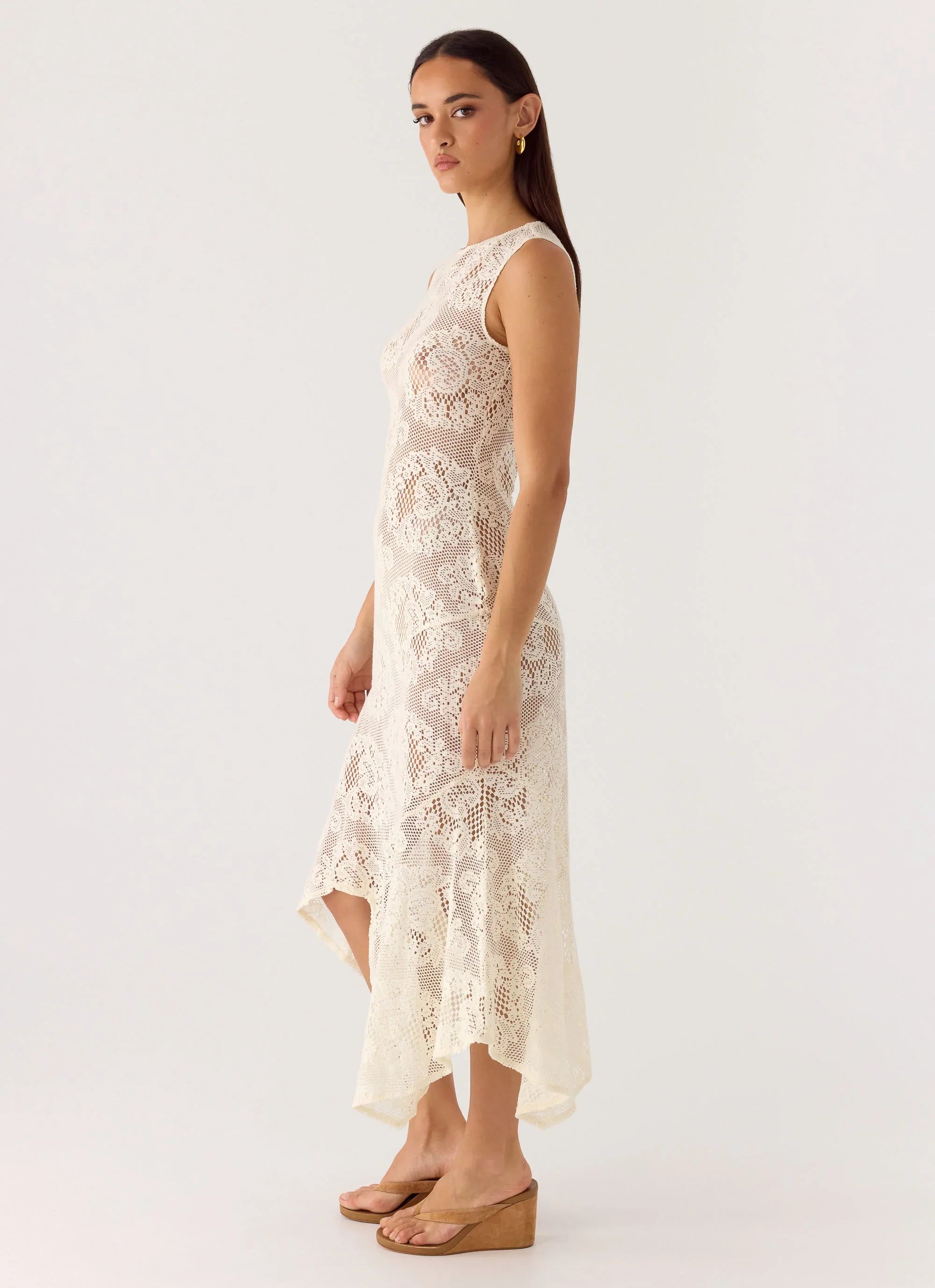 Janayia Midi Dress - Ivory