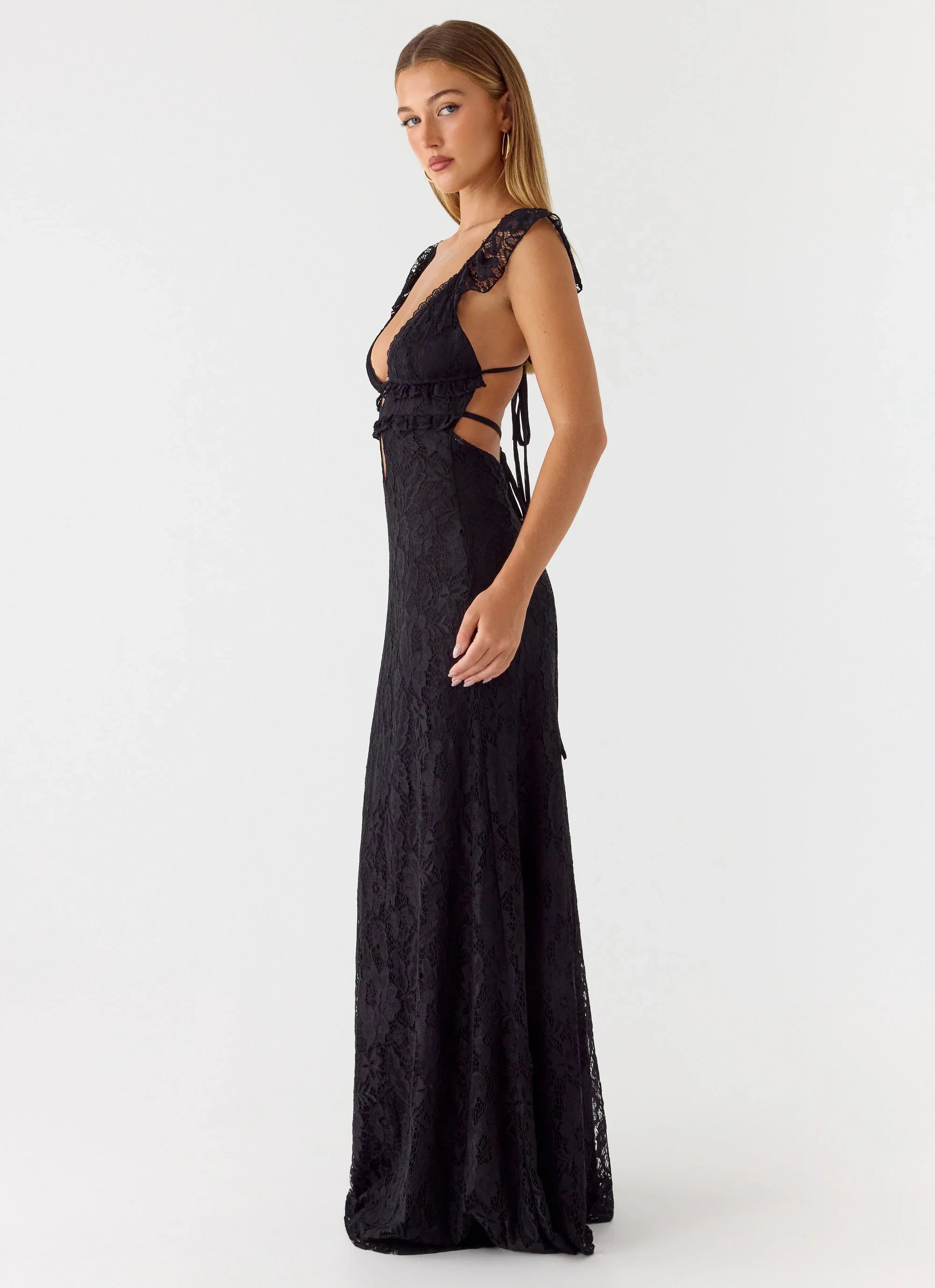 Giulia Lace Maxi Dress - Black