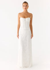 Already Know Lace Maxi Dress - White