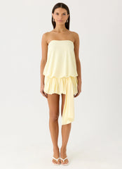 Mazie Strapless Mini Dress - Yellow