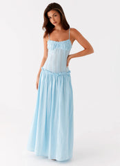 Jacinda Drop Waist Maxi Dress - Blue