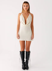 Renegade Feeling Mini Dress - Muted Yellow