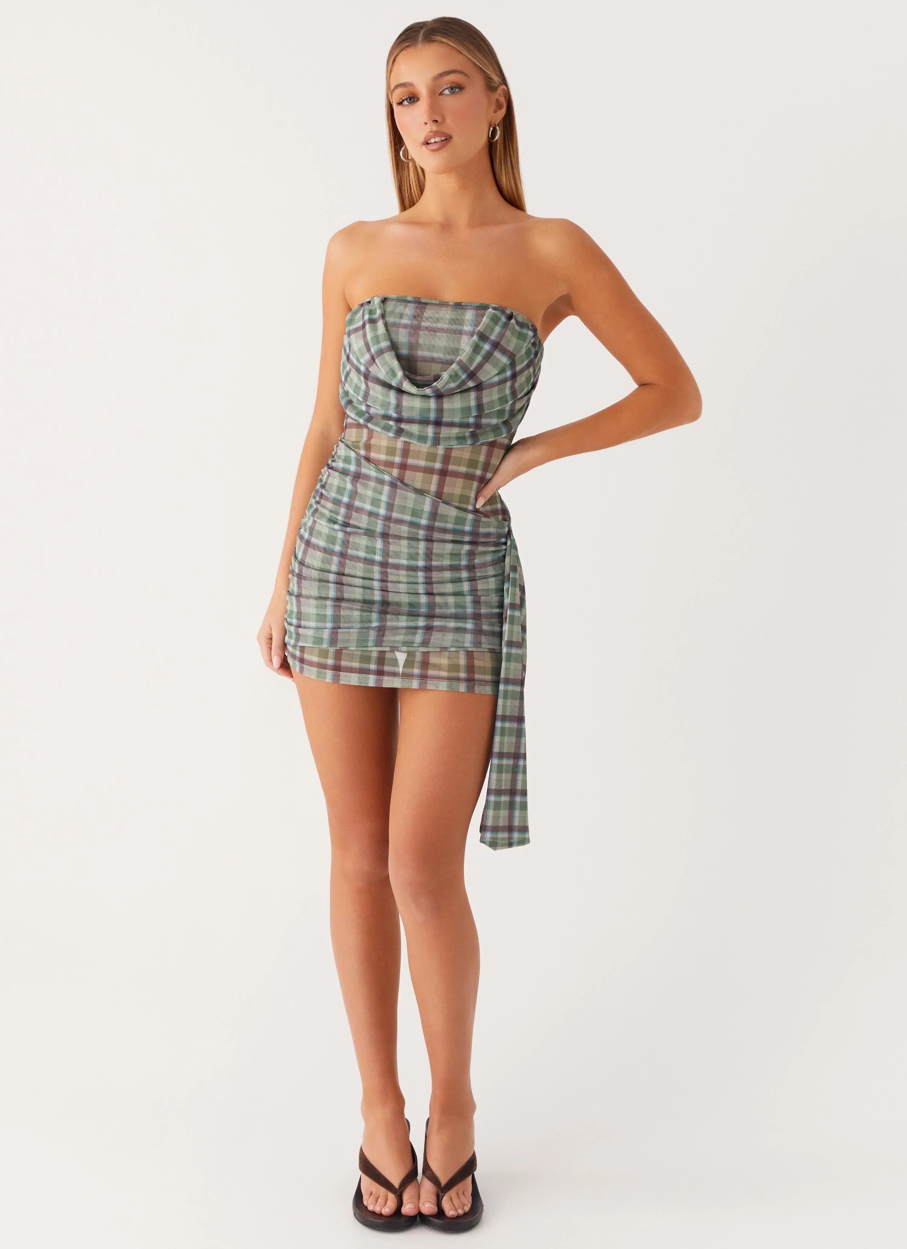 Seren Mini Dress - Cedar Check