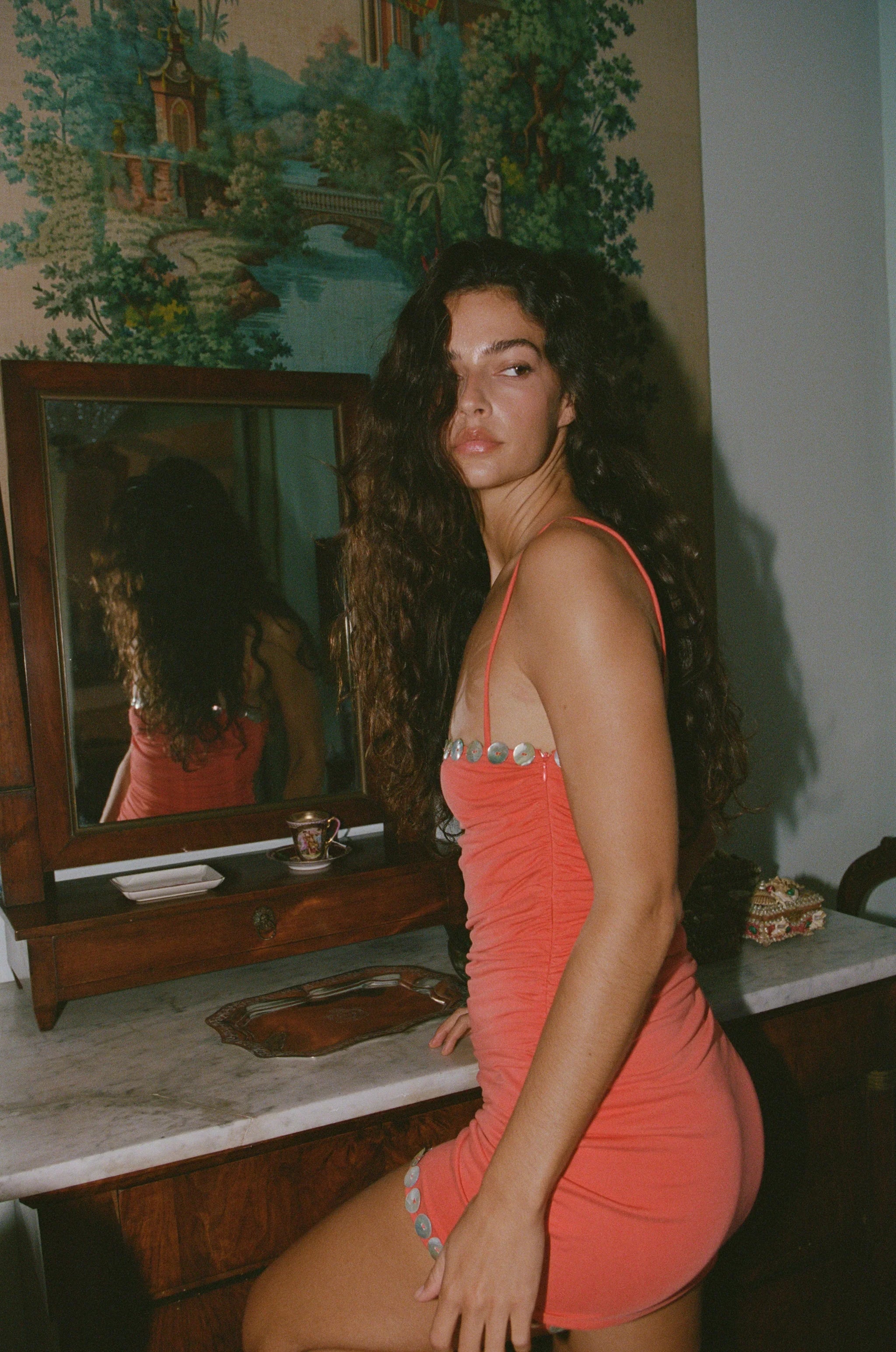 Paige Dress | Coral