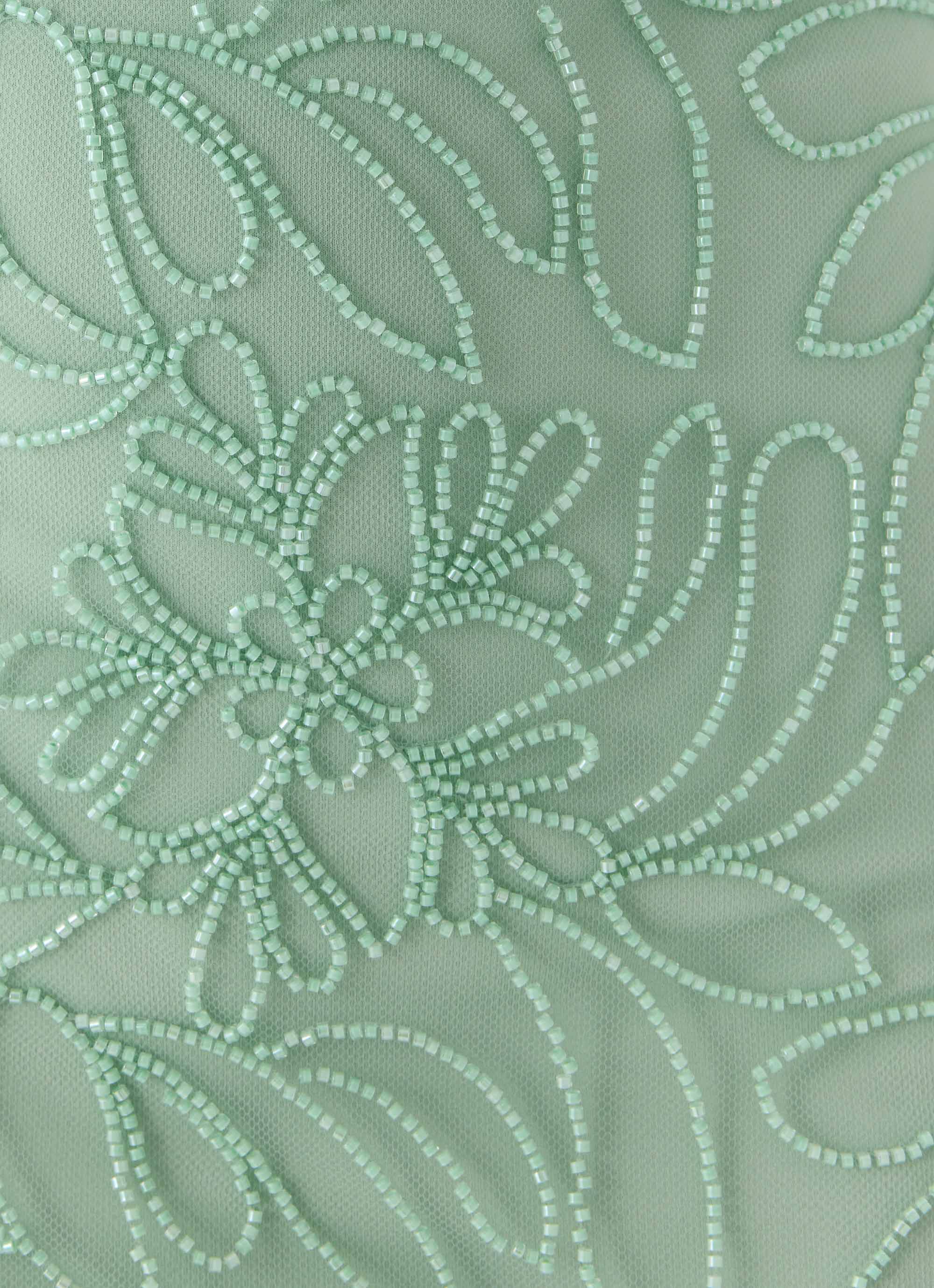 Dangerous Kind Beaded Mini Dress - Sage