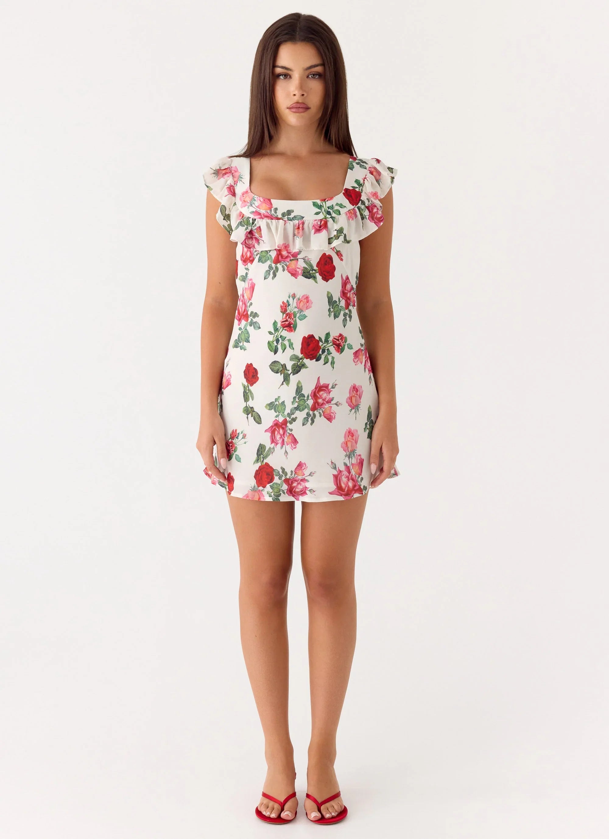 Malina Mini Dress - Ivory Bloom