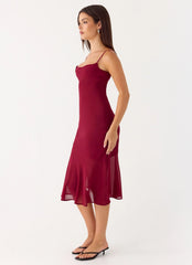 Anne Midi Dress - Deep Red