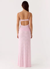 Natty Lace Mesh Maxi Dress - Petal Pink