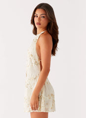 Leo Beaded Mini Dress - Yellow