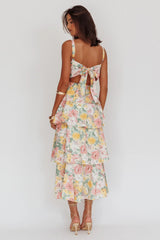 Provence Bloom Tiered Ruffle Maxi Dress Floral