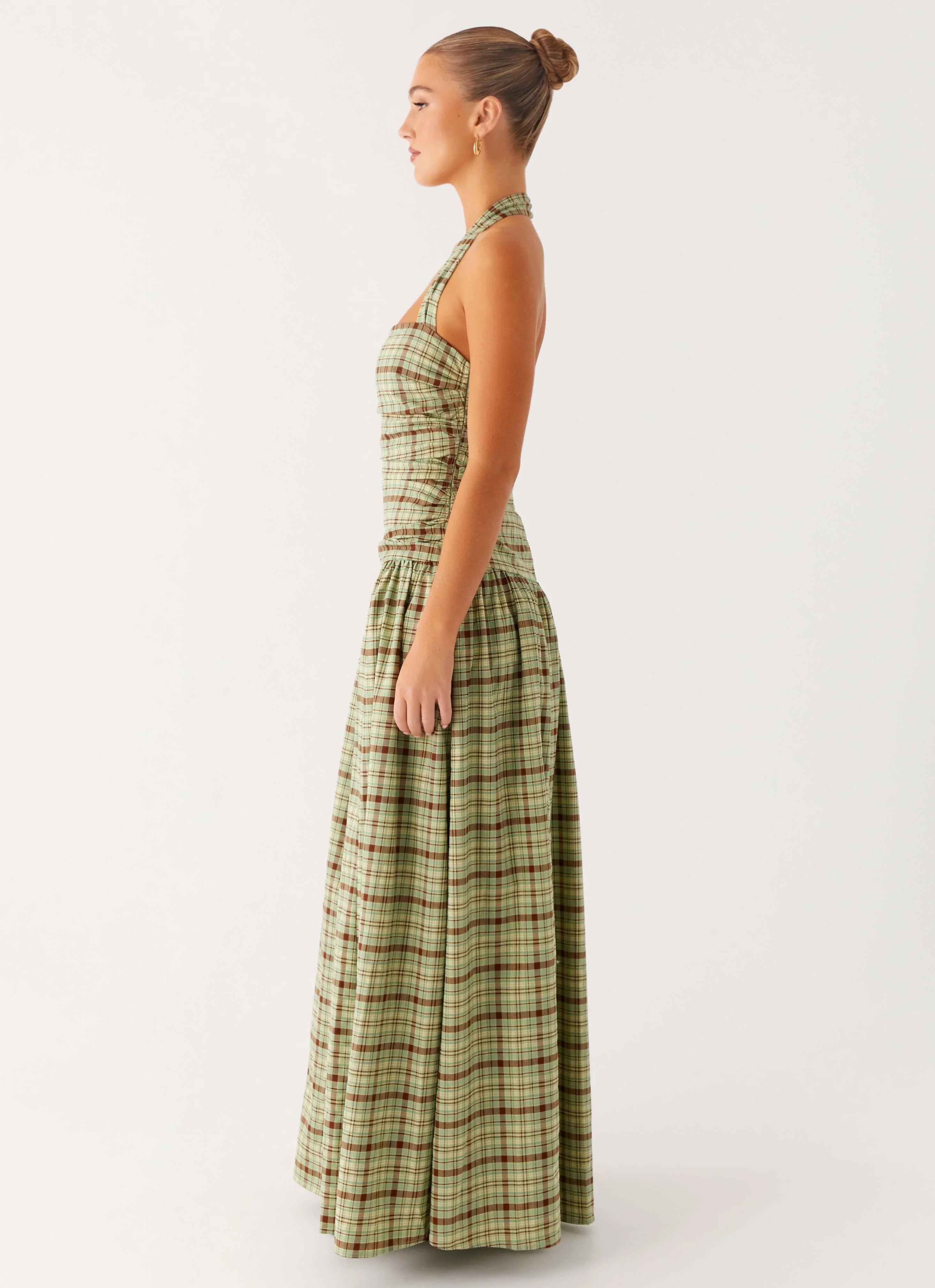 Lilith Maxi Dress - Forest Plaid